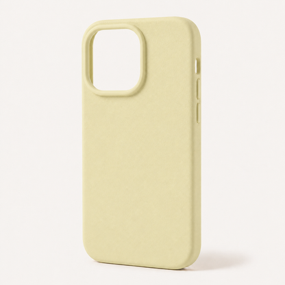 Beige protective iPhone case on a clean studio background