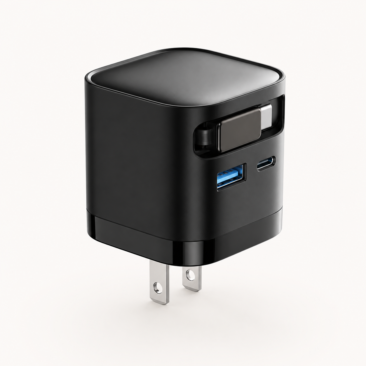 65W GaN Charger with Retractable USB-C Cable