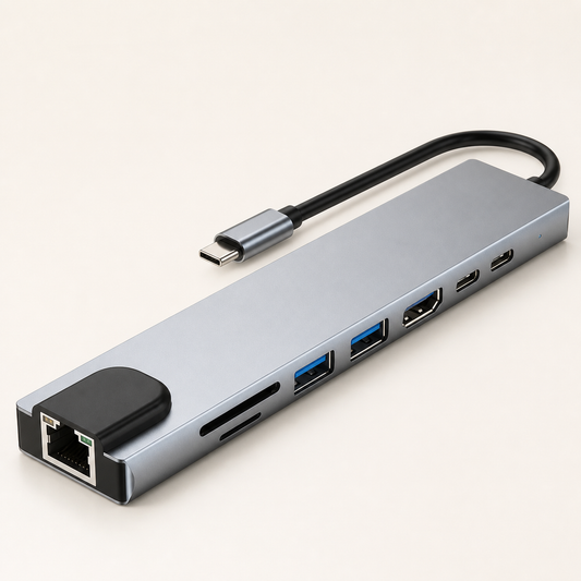 8-in-1 USB-C Hub — 4K HDMI & Ethernet