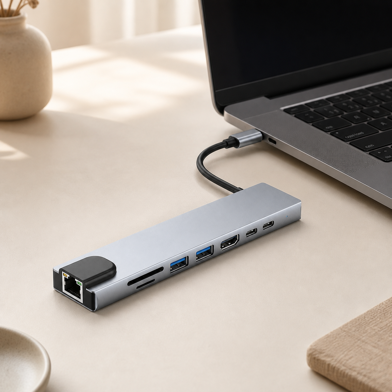 8-in-1 USB-C Hub — 4K HDMI & Ethernet