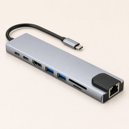 8-in-1 USB-C Hub — 4K HDMI & Ethernet